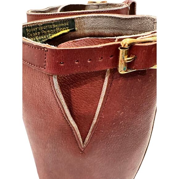 Gokey USA Vintage 'Botte Sauvage' Snake Proof 17" Boots Men Size 8.5 B-Excellent - Picture 16 of 16